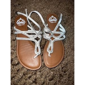 Sparkly White Flats